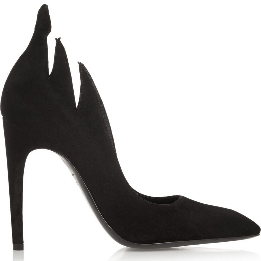 Bottega Veneta black suede flame runway heels - Picture 4 of 12